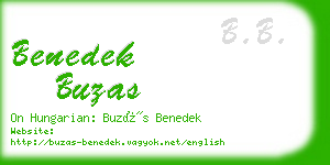 benedek buzas business card
